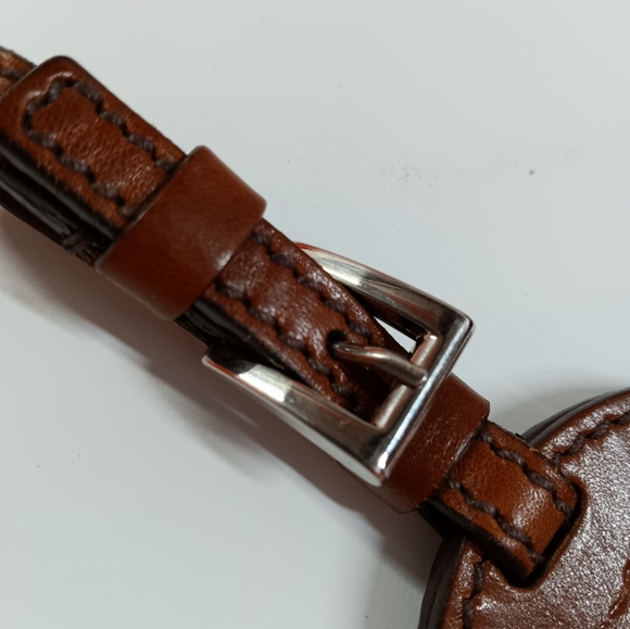 PRADA Genuine Leather Bag Luggage Tag w/ Buckle Strap - Picture 5 of 12